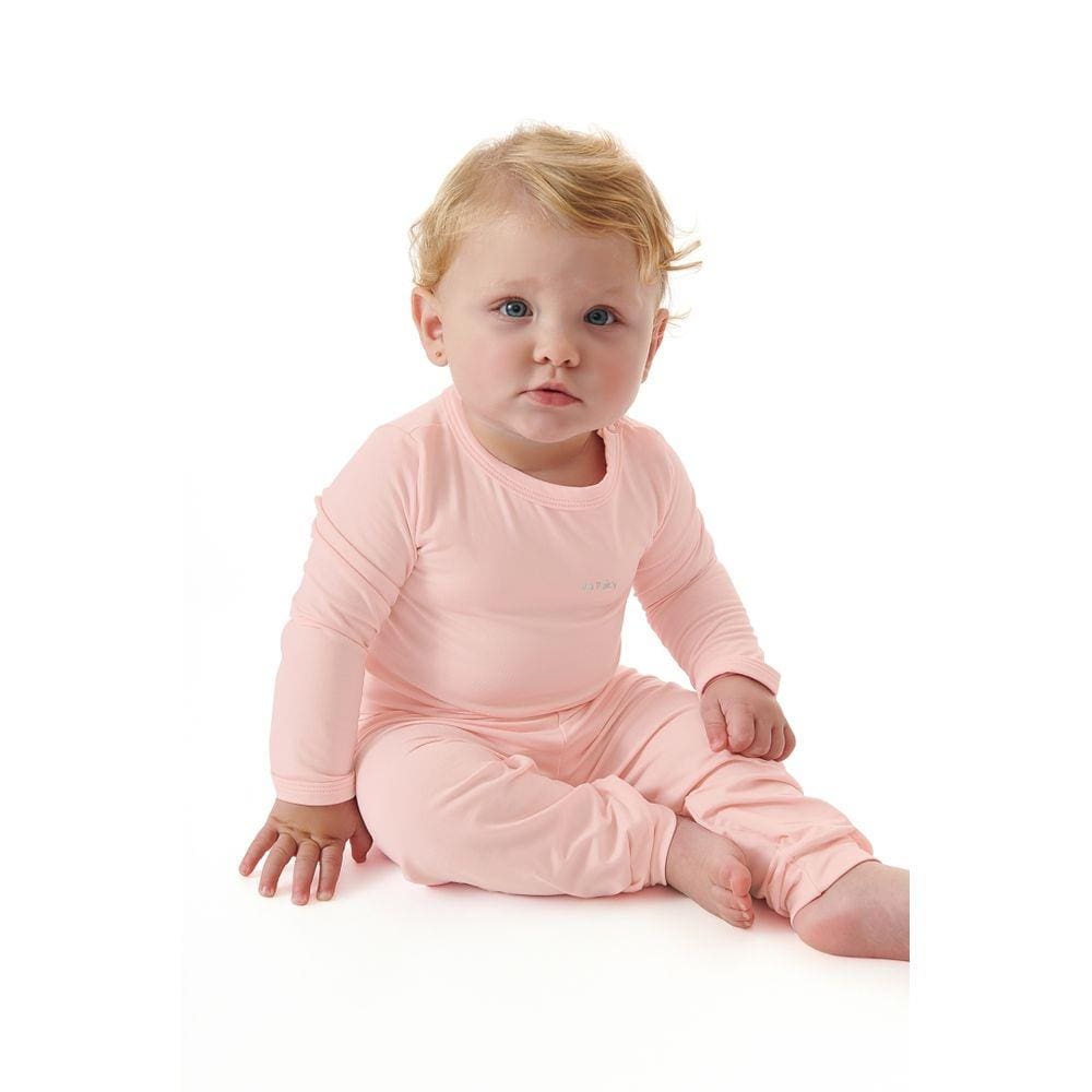 Kit Pijama Térmico Body e Calça Bebê Energy Thermo Dry Rosa Up Baby