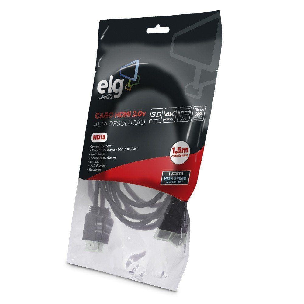 Cabo HDMI 2.0v 4K 3D Ready 1,5 metros HD15 Colour Spaces ELG