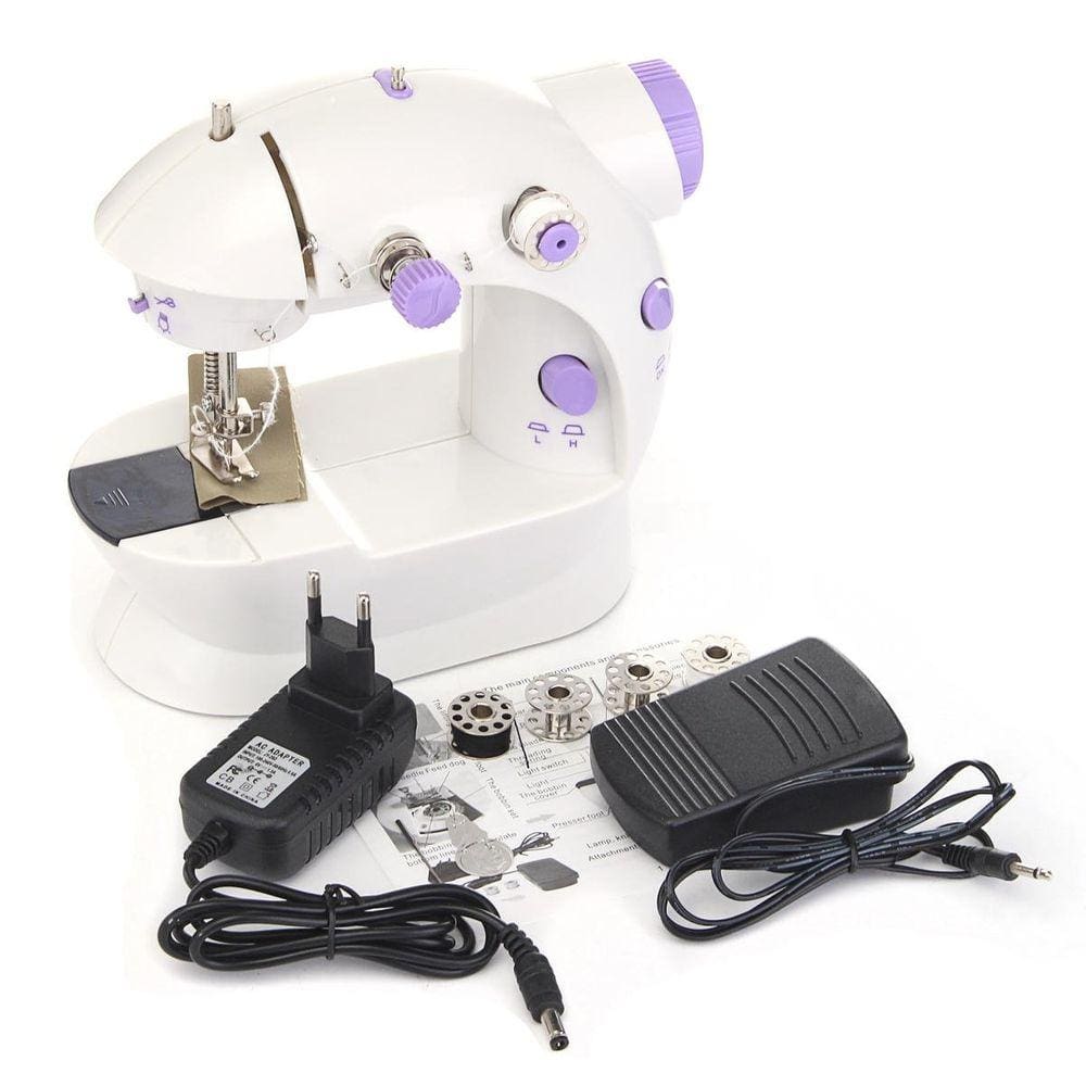 Mini Maquina De Costura Com Pedal Bivolt Portatil