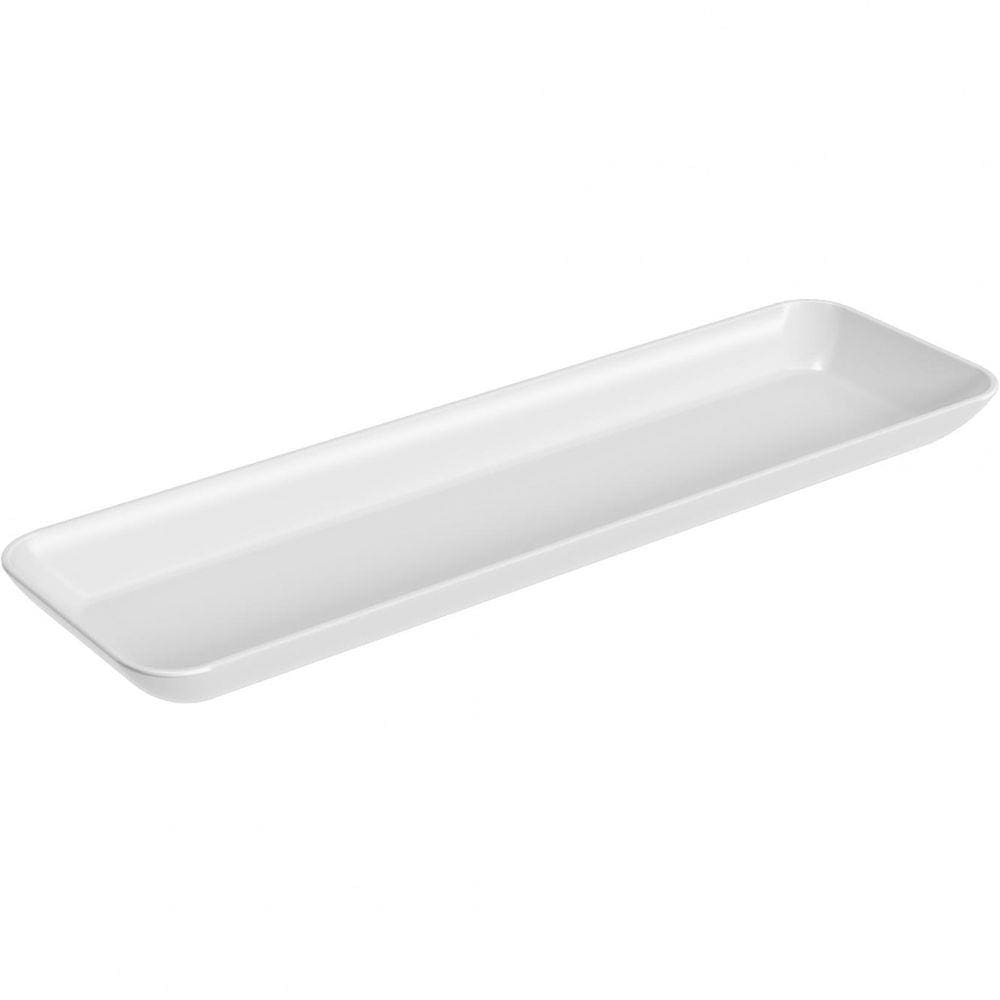 Conjunto 20 Petisqueiras Retangulares Prato Porta Petisco Grande Branco