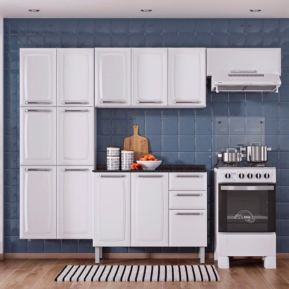 Cozinha Itatiaia Luce Compacta 4 Pecas Branco Paneleiro Armario Aereo Gabinete