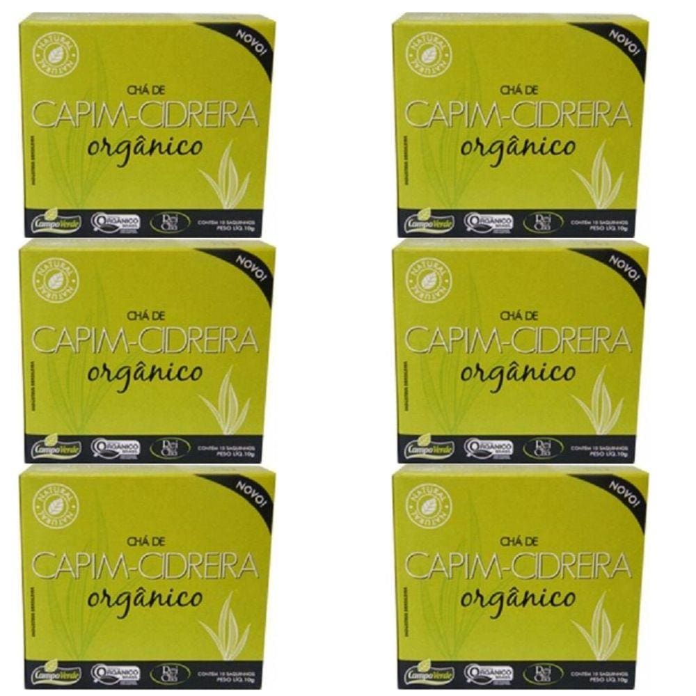 Kit 6cx Chá de Capim-Cidreira – Orgânico (60 sachês) – Campo Verde