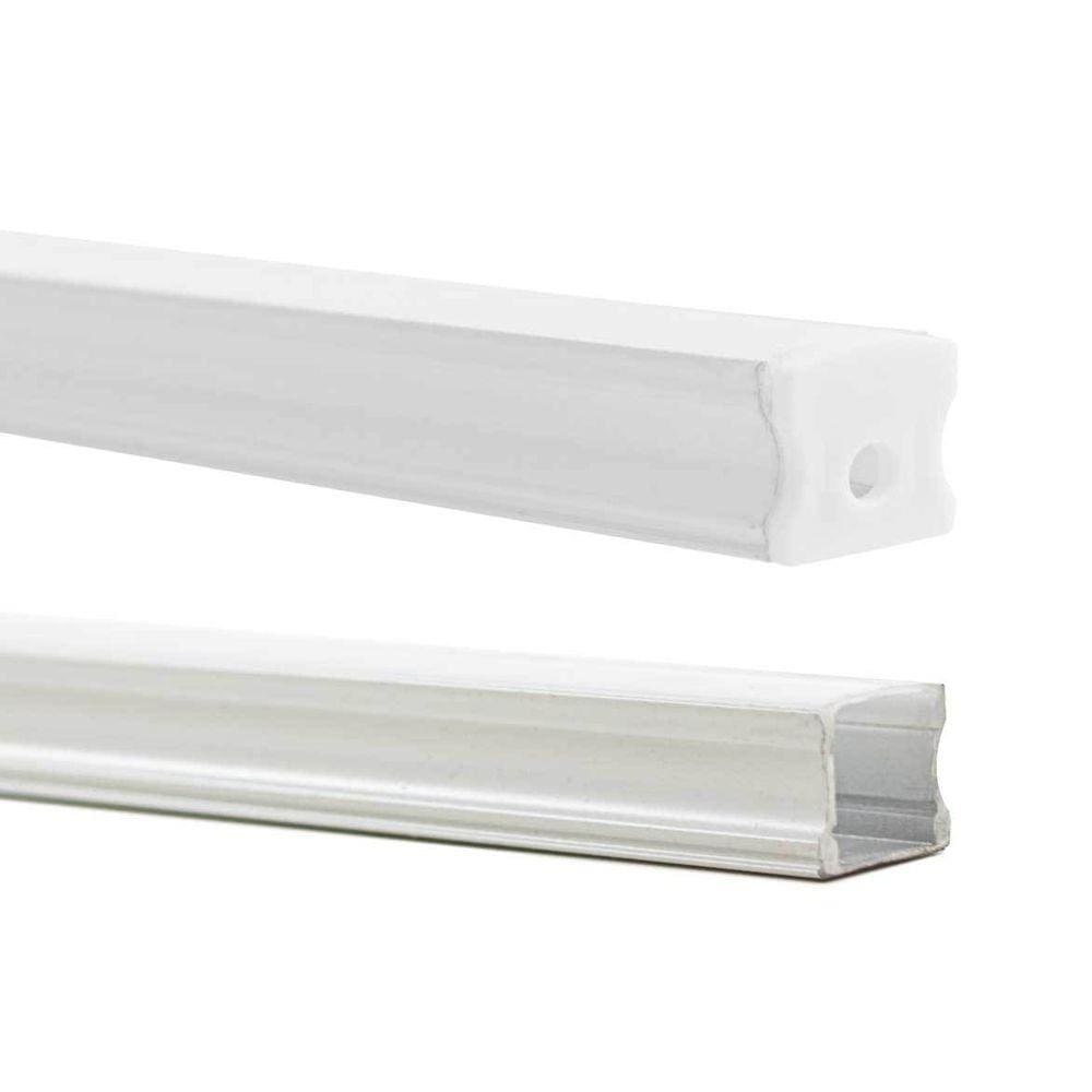 1 metro de Perfil Sobrepor Branco 17mm Alumínio P/ Fita Led St1095