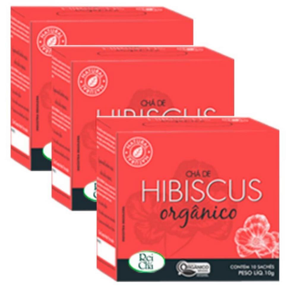 Kit 3cx Chá de Hibiscus – Orgânico (30 sachês) – Campo Verde