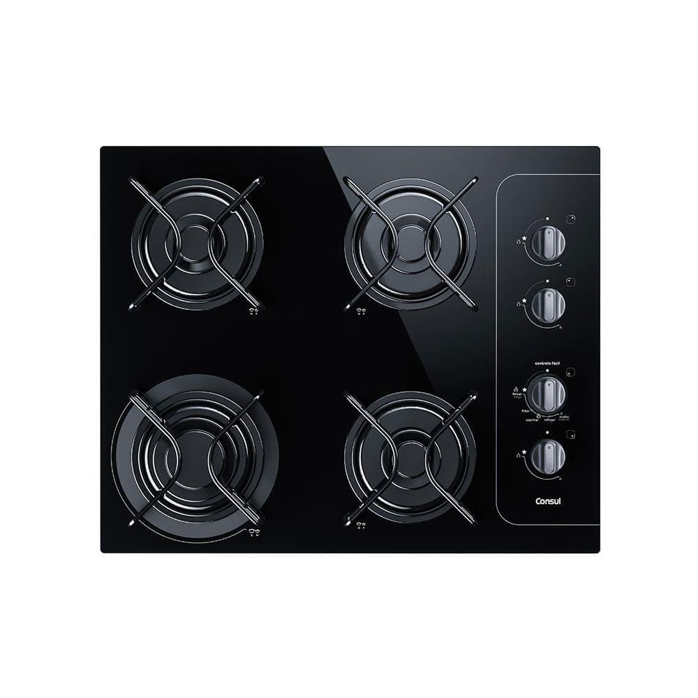 Cooktop Consul 4 Bocas Facilite com Controle Fácil e Acendimento Automático Preto CD060AE – Bivolt