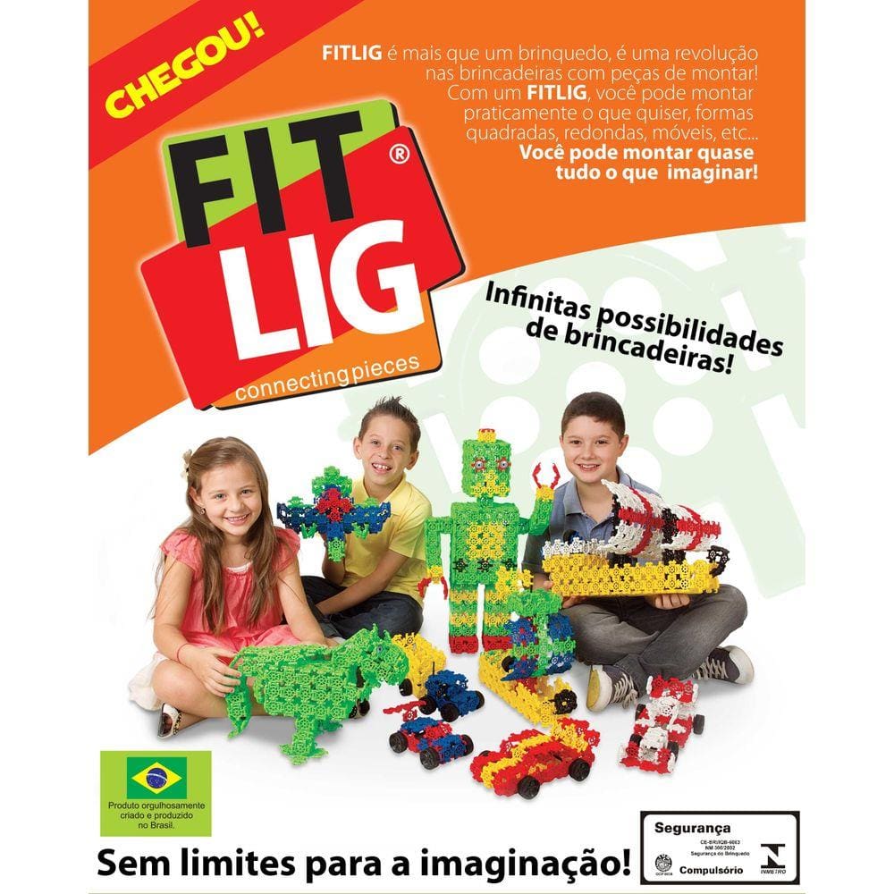 Brinquedo FITLIG de montar pedagógico - 630pçs.
