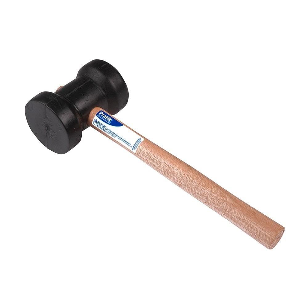 Martelo Borracha Pratik 60mm Preto Embalagem com 6 Unidades