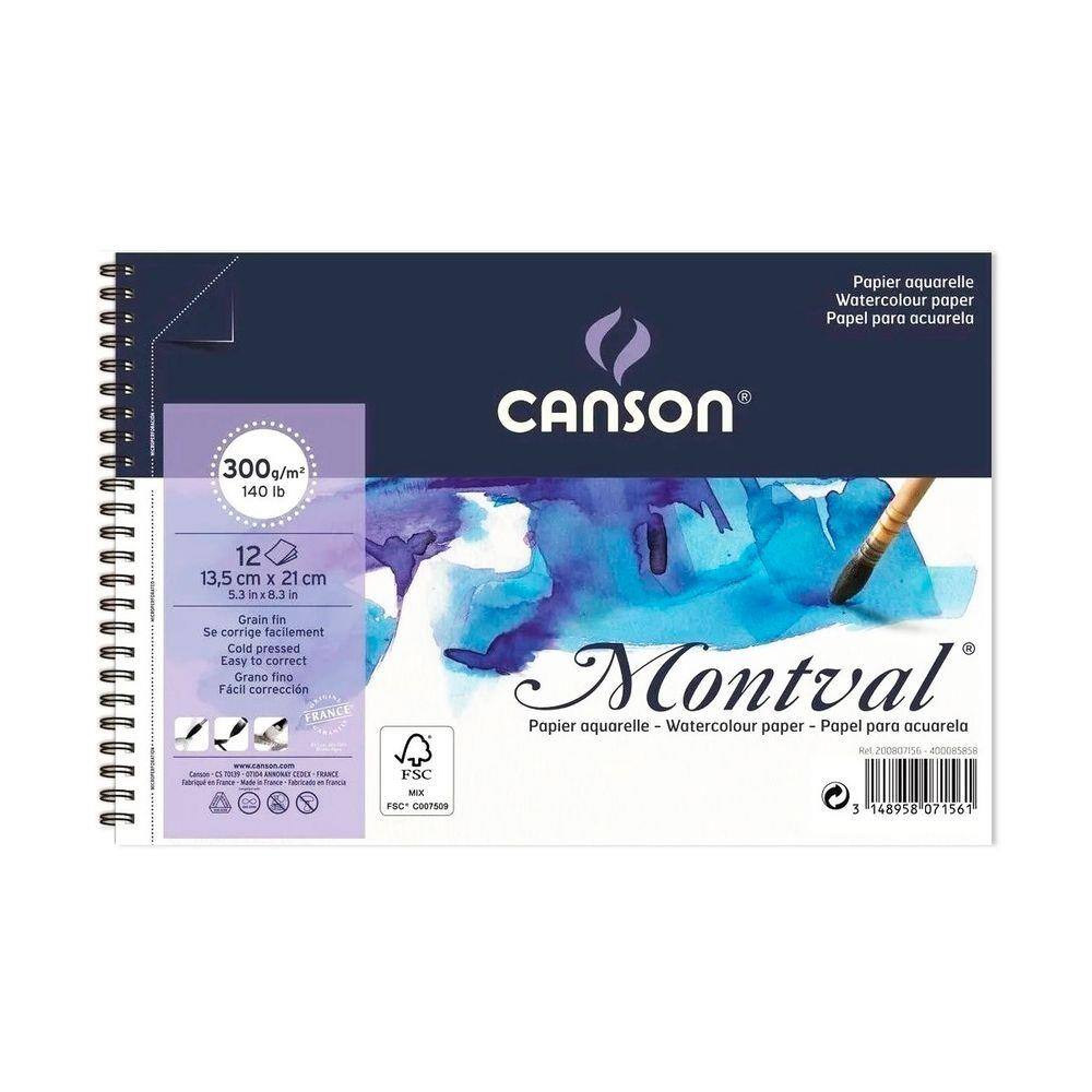 Bloco Canson Montval Aquarelle Cold Pressed Espiral 300g A6