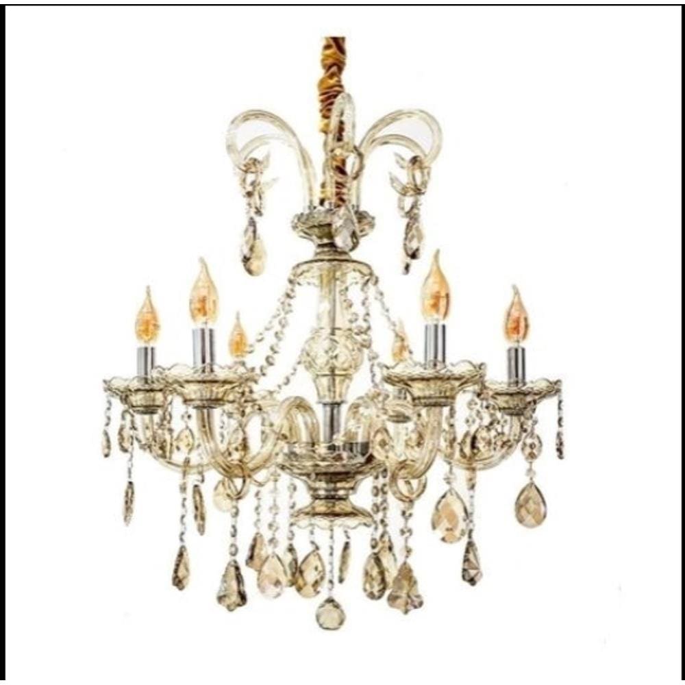 Lustre Cristal Legítimo K9 6 Braços Conhaque - (1204-6 C) Dubai