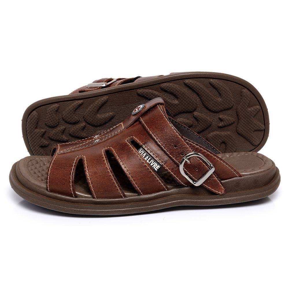 Sandália Masculina Chinelo Couro Legitimo Lançamento Calçados | Extra