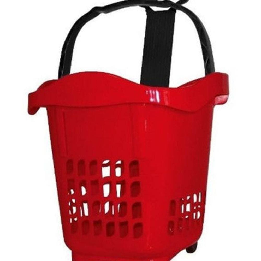 Kit 3 Cestas 30 Litros Cestinha Mercado Com Roda Rodinha