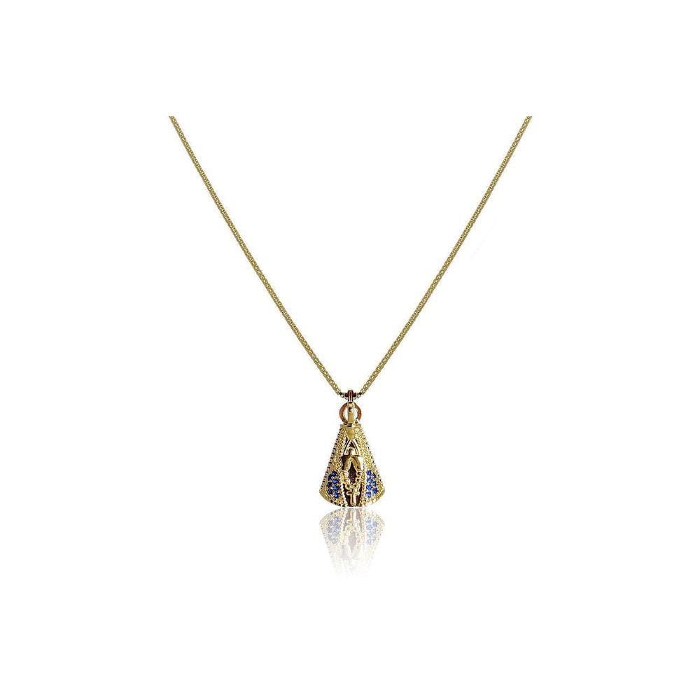 Colar Nossa Senhora Aparecida Folheado Em Ouro 18K