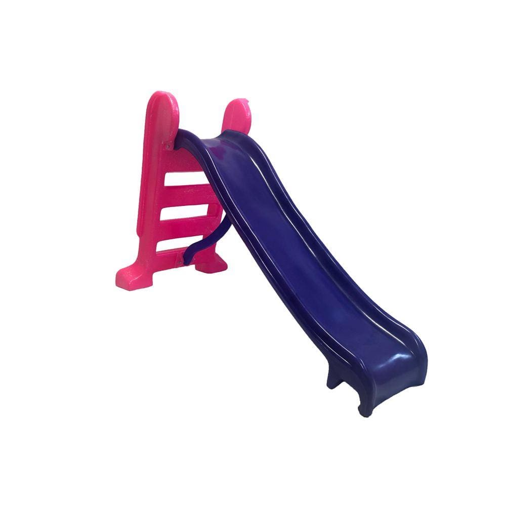 Escorregador Infantil Plástico - Médio 3 Degraus Roxo com Rosa