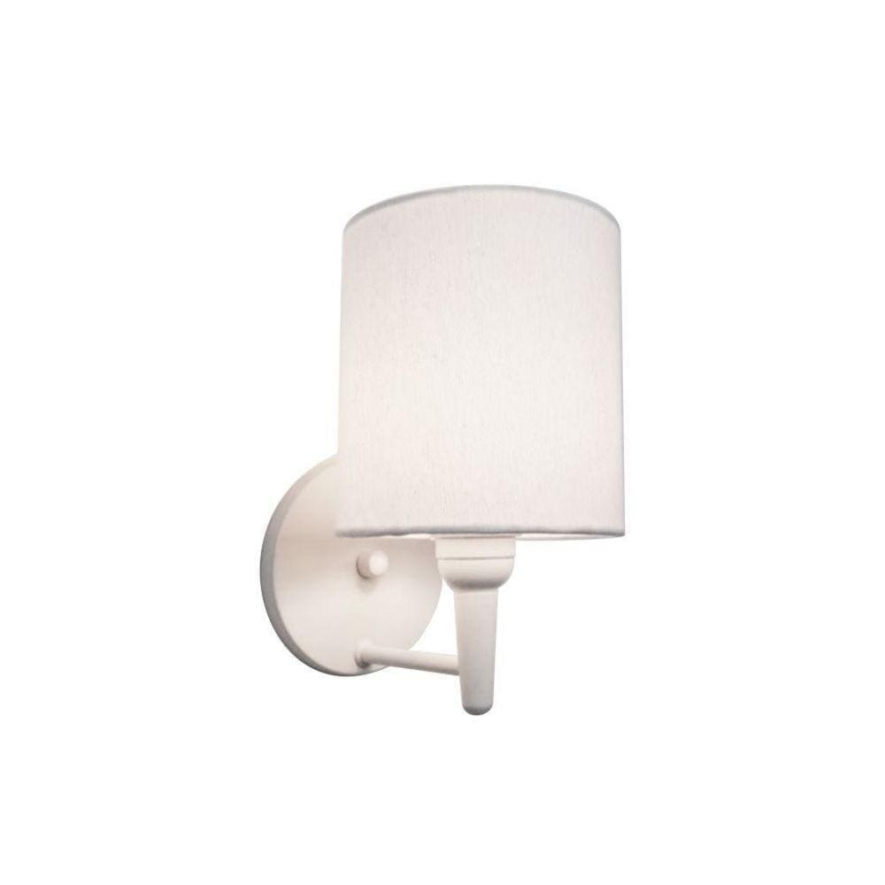 Arandela Cilindrica Base Branco Tecido 14x15cm Branco Bivolt