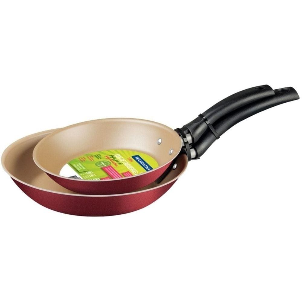 Jogo Frigideiras Antiaderente Vermelho 2Pçs Tramontina Turim