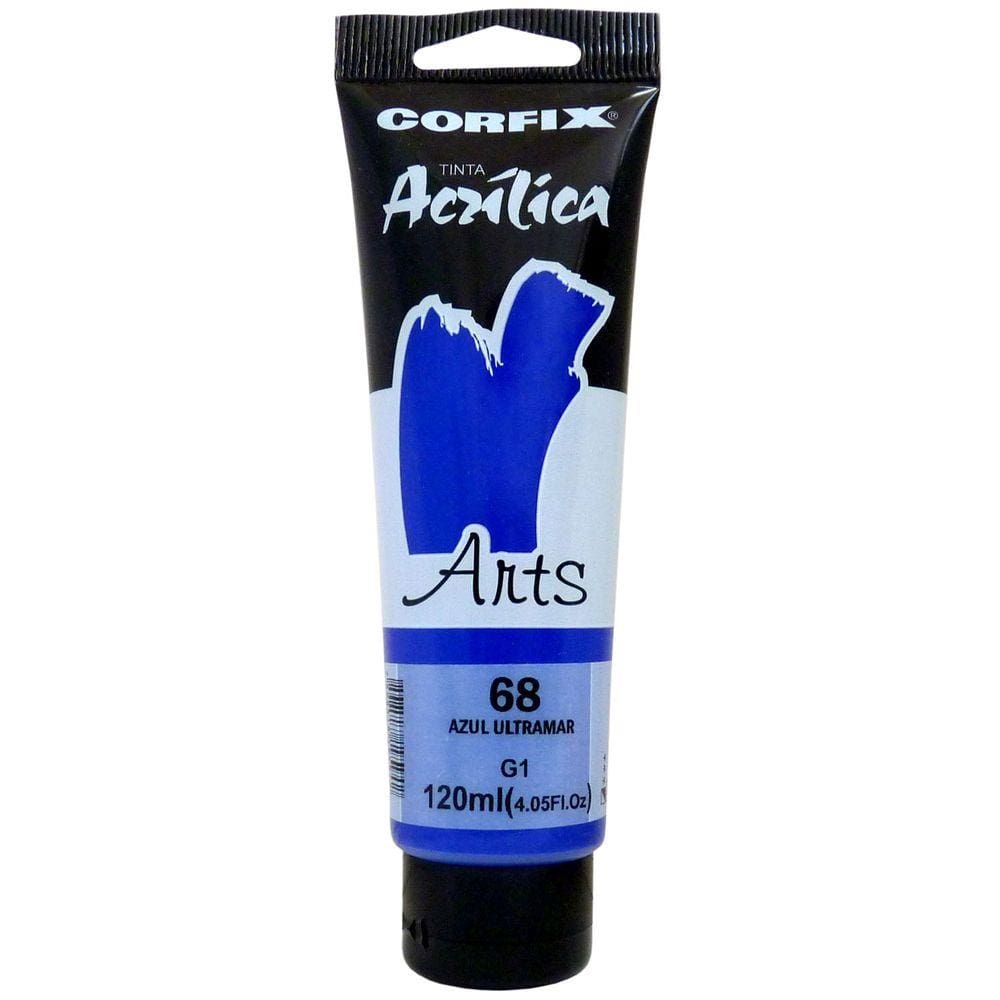 Tinta Acrílica Arts Corfix 120ml Cor Azul Ultramar 68 G1