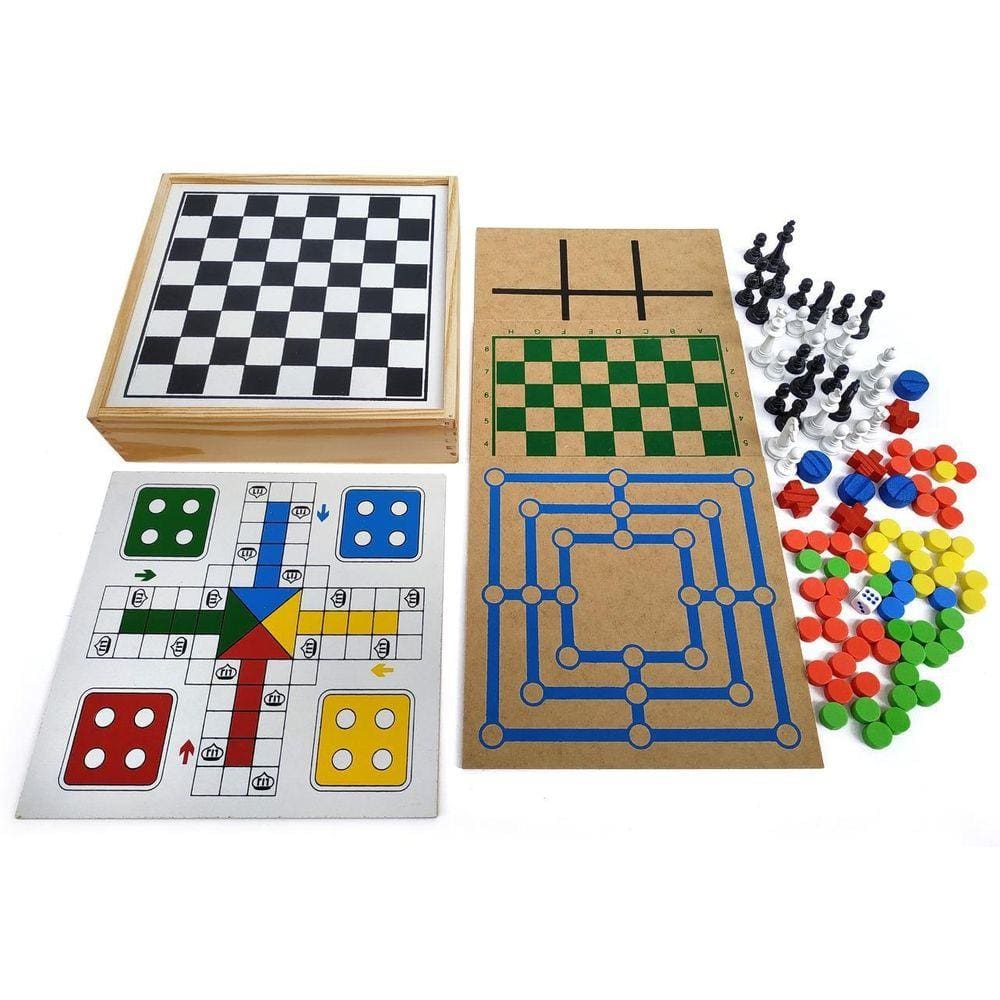 Jogo Xadrez/ludo/dama/trilha Junges Ref-718