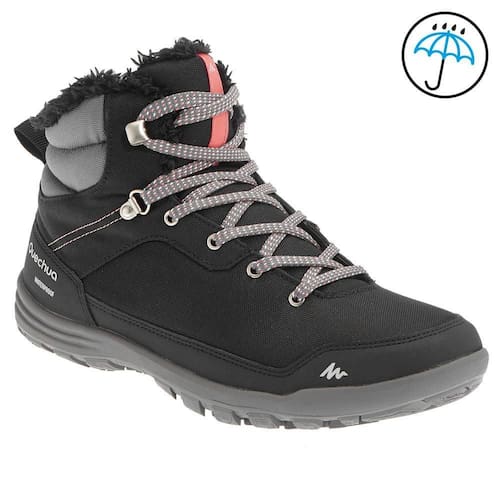 Bota feminina de trilha na neve impermeável SH100 Menor preço em Bota feminina de trilha na neve impermeável SH100
