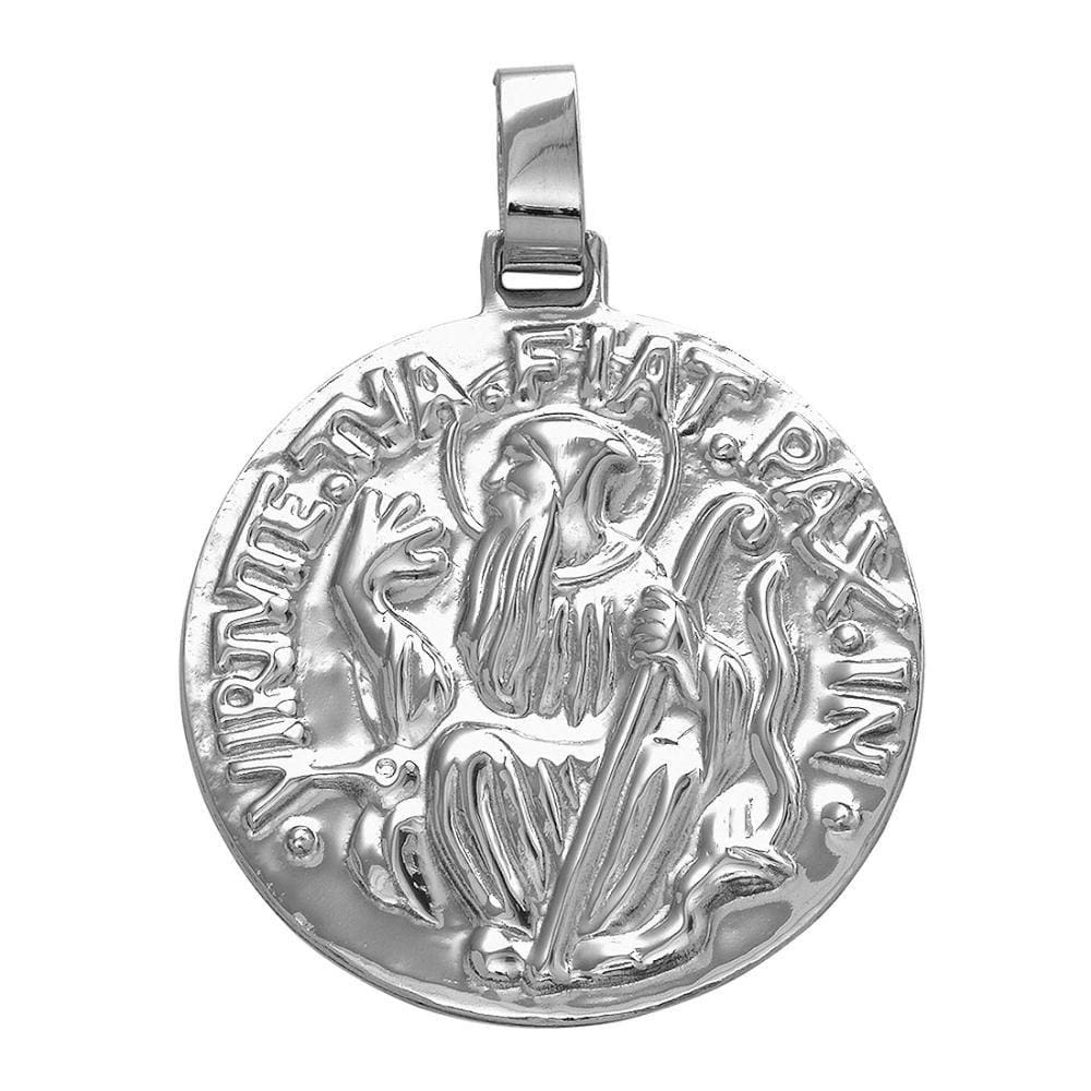 Pingente Aço São Bento Redondo 13mm