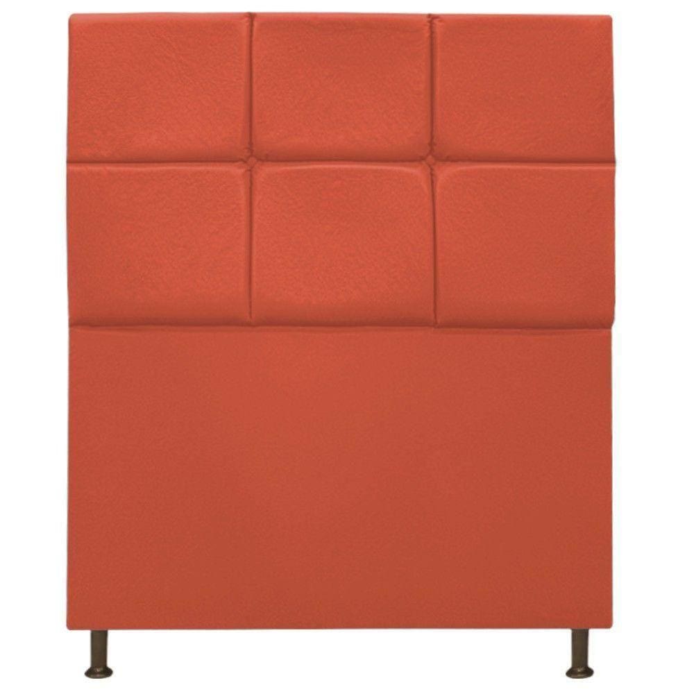 Cabeceira Estofada Damares Solteiro Botonê Suede Terracota
