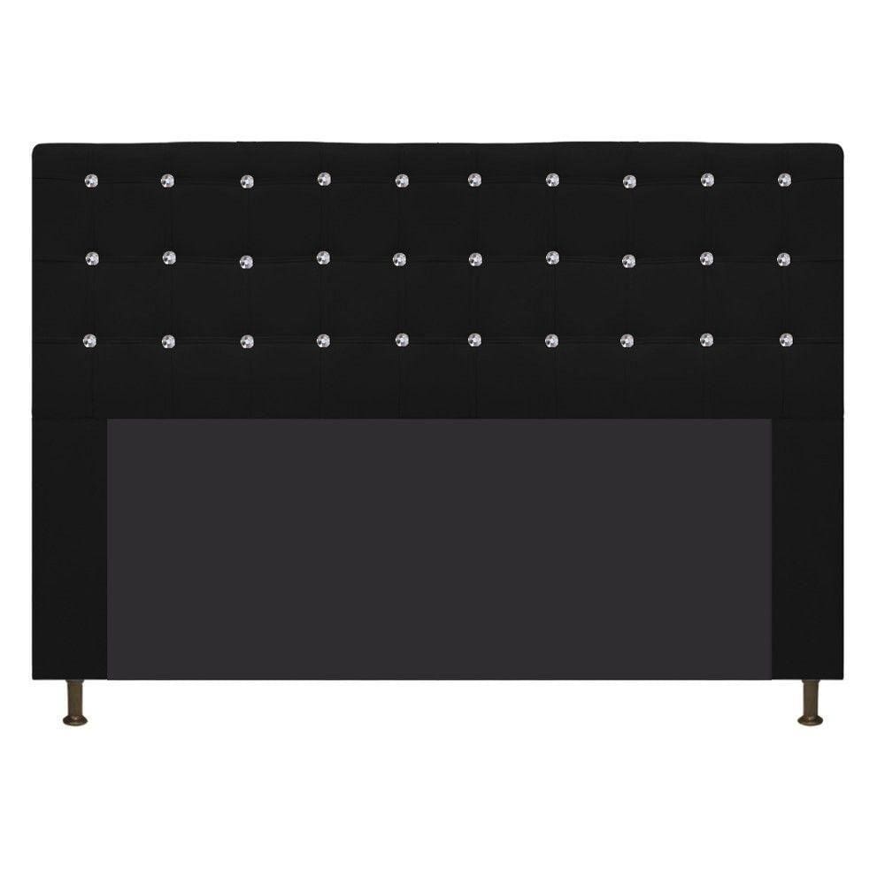 Cabeceira Estofada Dama 160cm Queen Size Preto