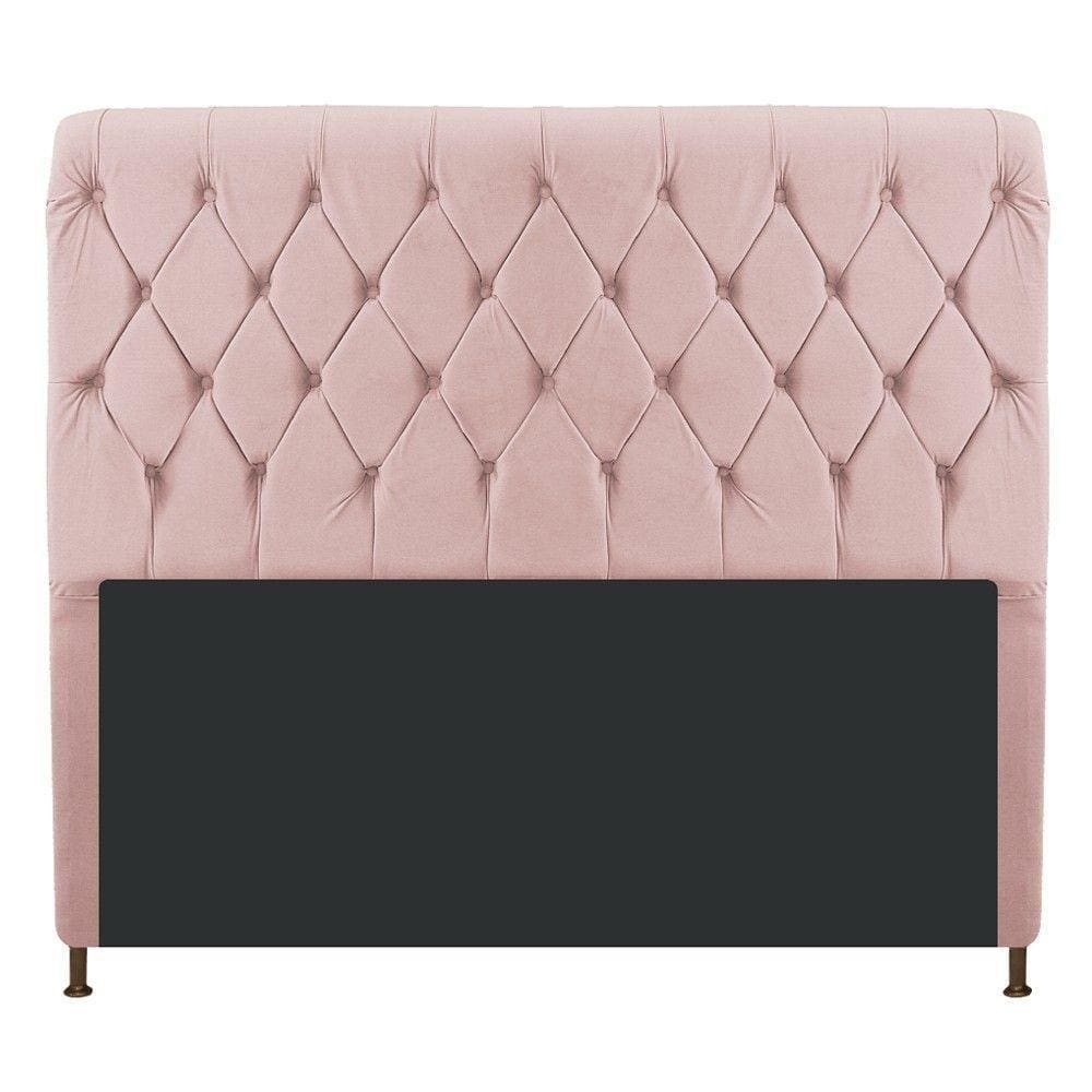 Cabeceira Estofada Cristal 140cm Casal Rosê