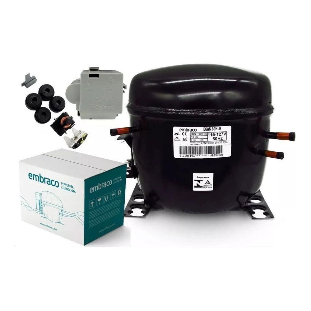 Motor Compressor Embraco 1/4+ 110v Geladeira Freezer Gasr134