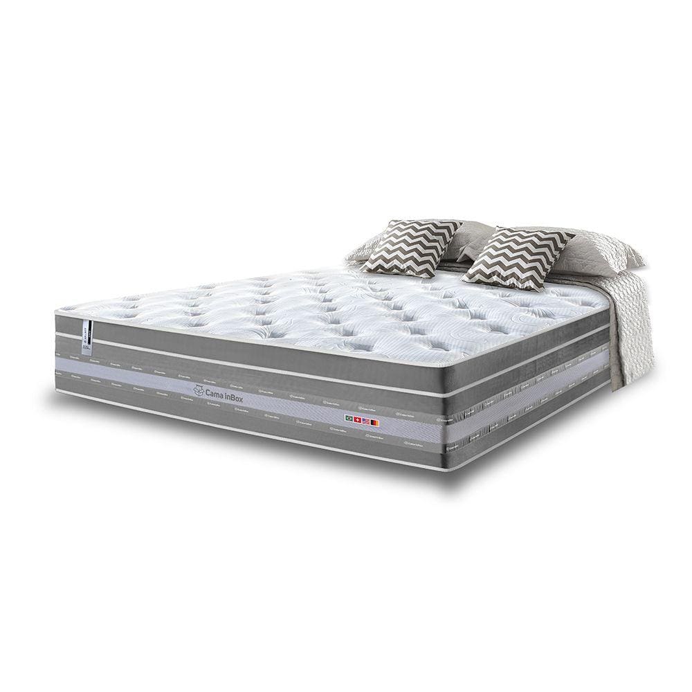 Colchão Casal de Molas Ensacadas Cama inBox Select Euro Soft 138x188x32 Cinza