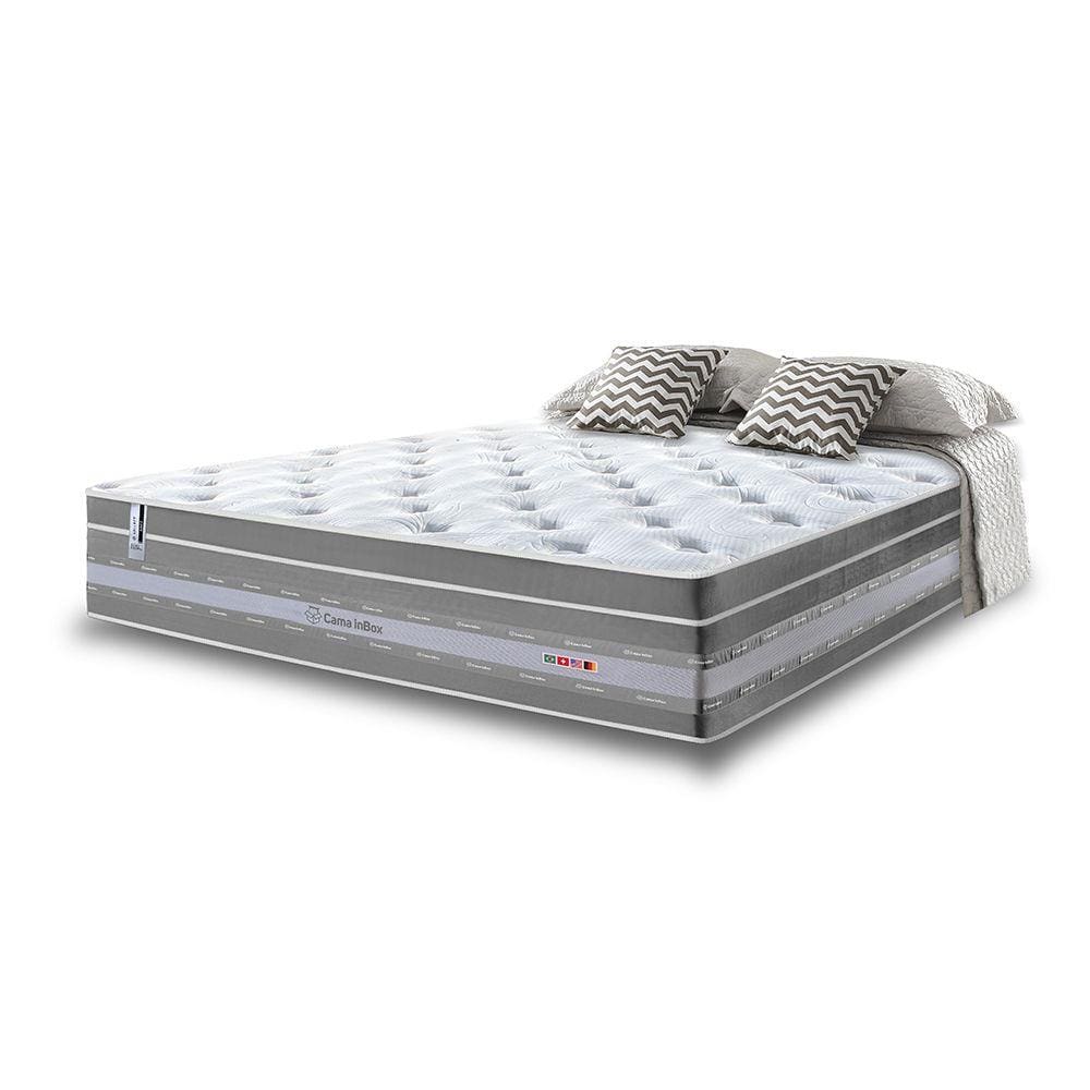 Colchão King de Molas Ensacadas Cama inBox Select Euro Soft 193x203x32 Cinza