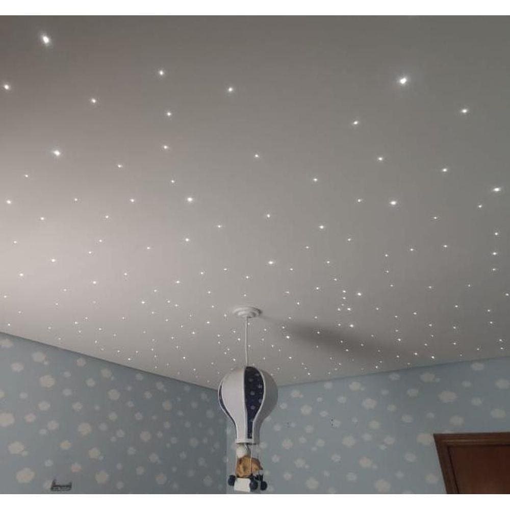 Kit 200 Noite Estrelada Fibra Otica Efeito Estrelado Branco