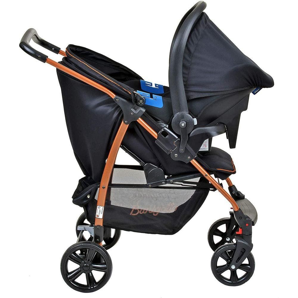 Travel System Ecco Com Bebê Conforto Touring X Preto Cobre Burigotto