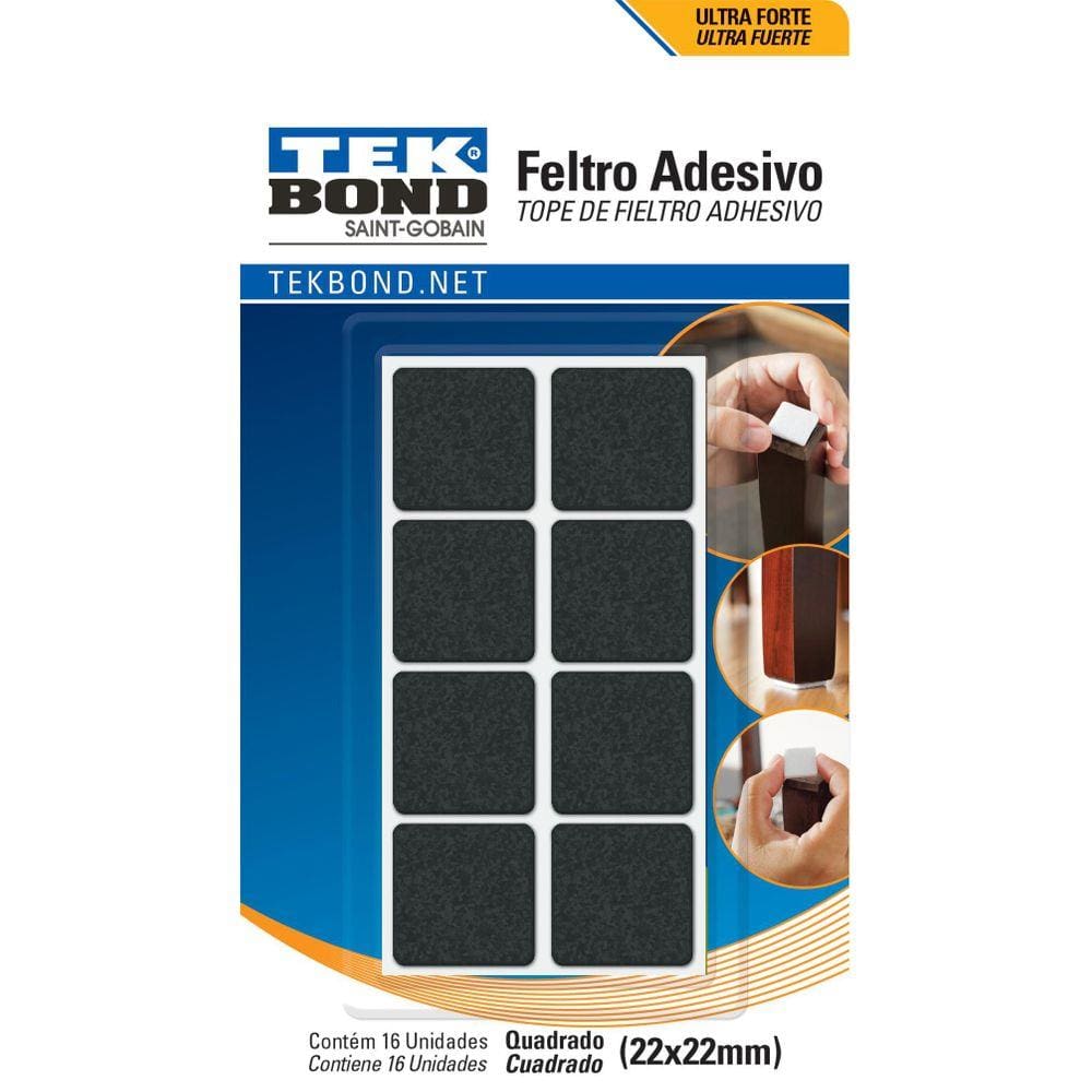 Kit 32 Feltro Protetor Adesivo Pé Sofá Cadeira Mesa Tekbond