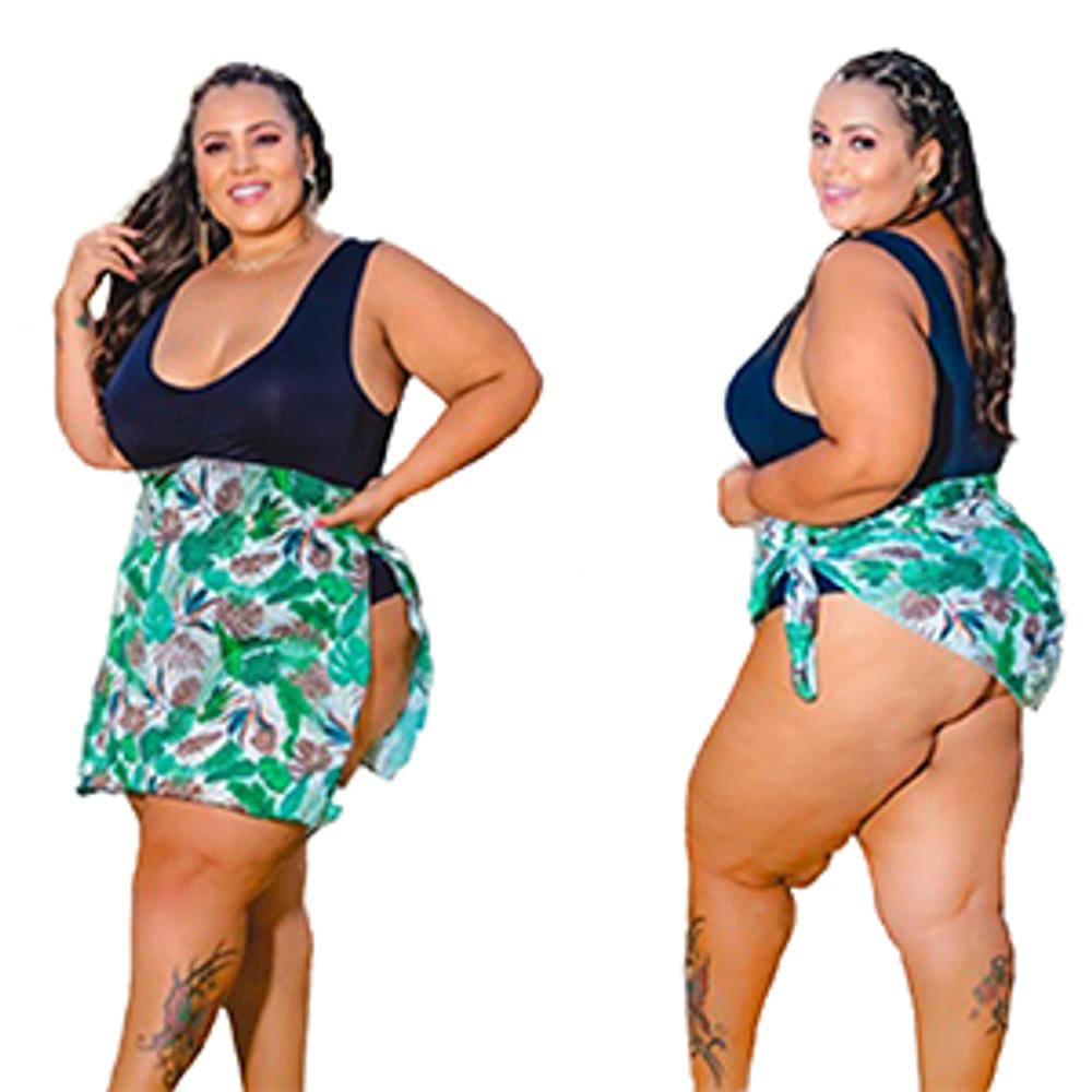 Maiô com saia embutida com bojo saida de praia Extra