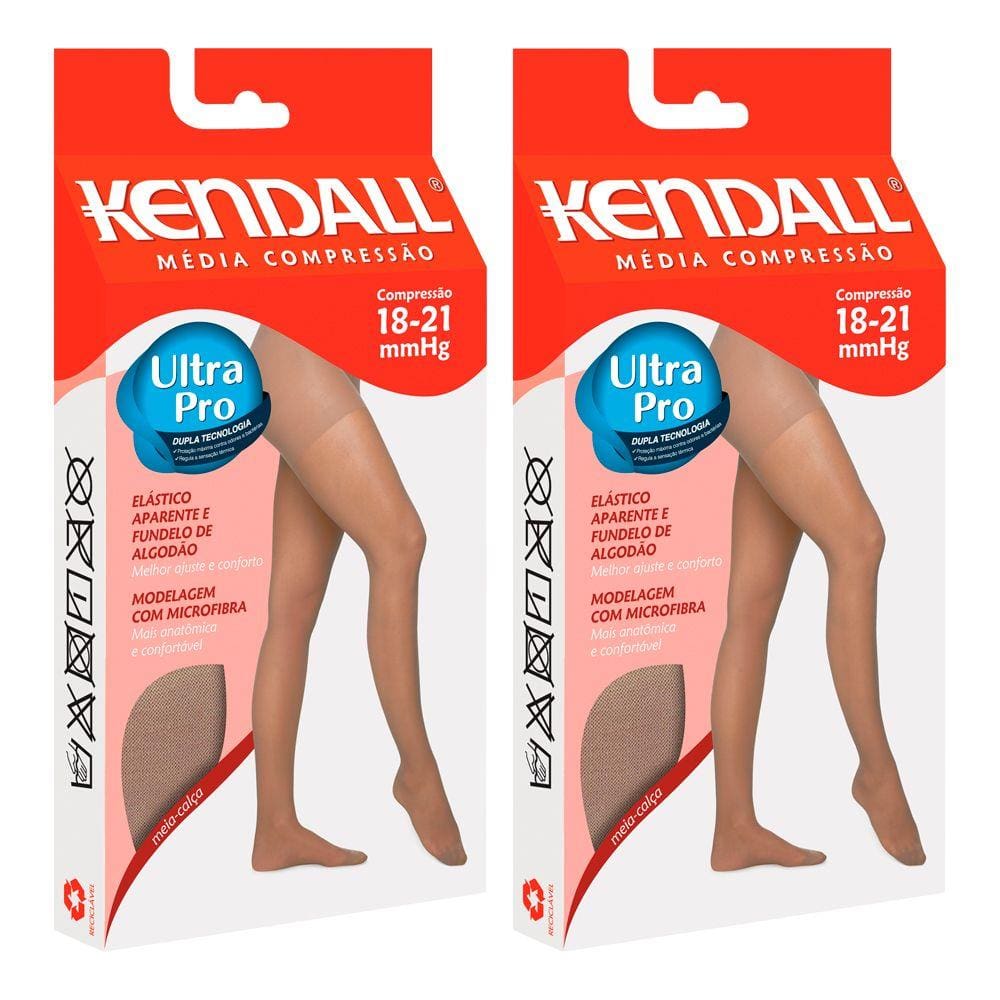 Kit com 2 Meias-calças kendall média compressão com ponteira