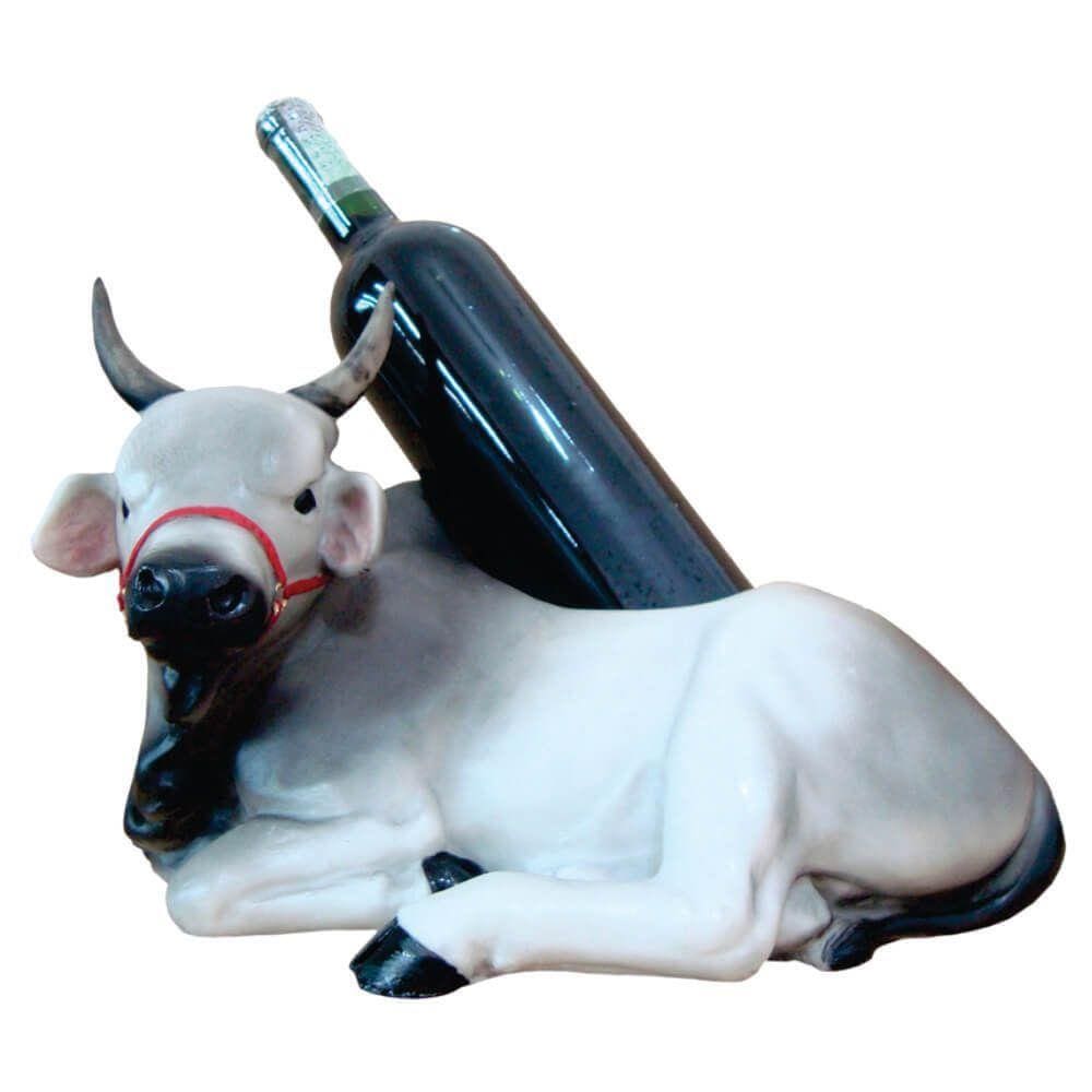 Porta garrafa Vinho ou cerveja Boi Gado Nelore resina Grande