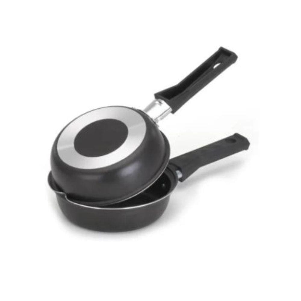 Frigideira Dupla Hambúrgueira Antiaderente 14cm Preta