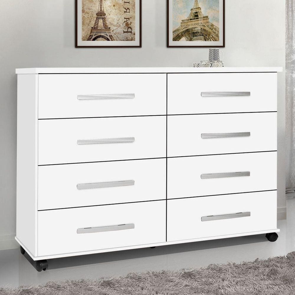 Comoda Quarto 08 Gavetas Jade - Branco