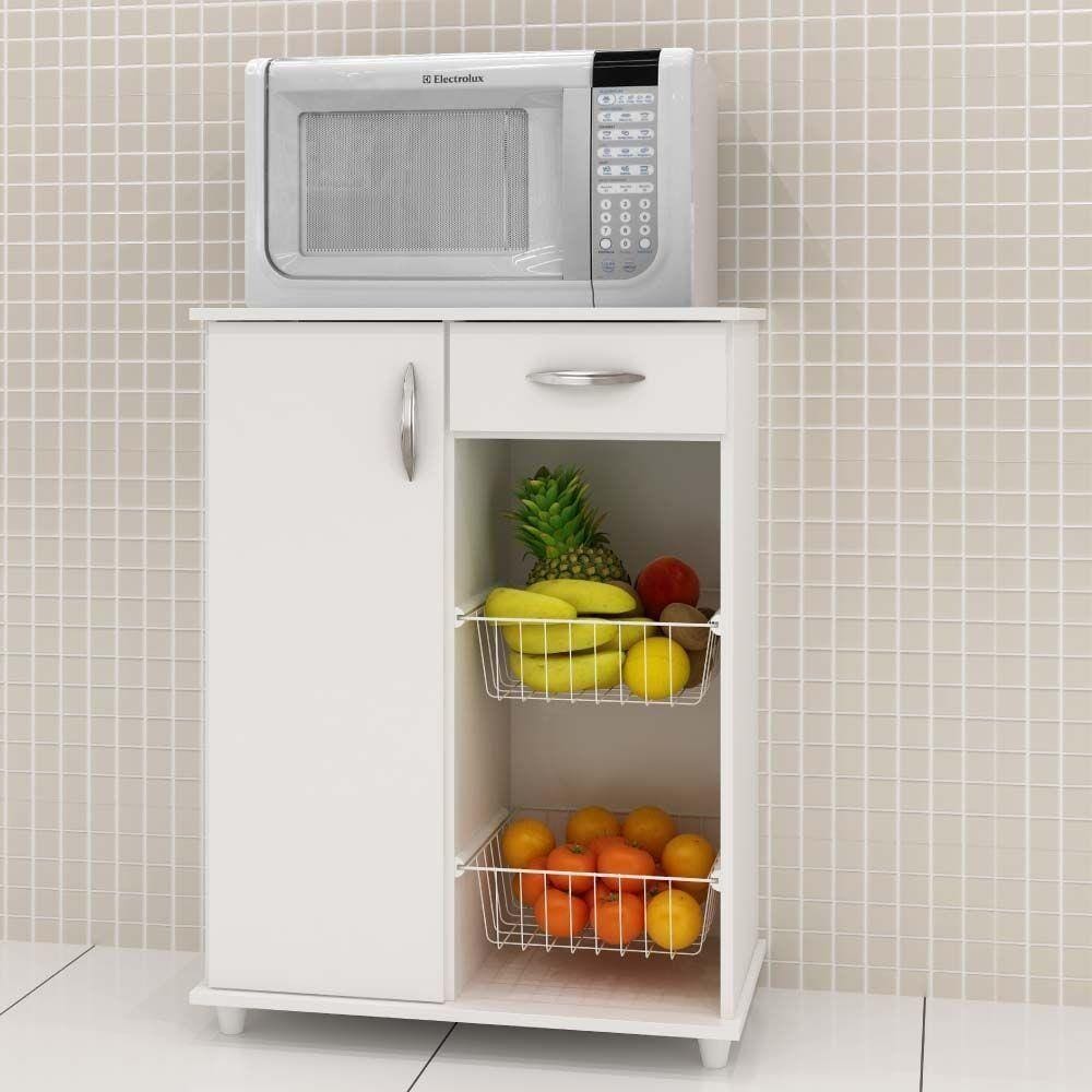 Fruteira Armário Belize 1 Porta E 1 Gaveta Notável Branco