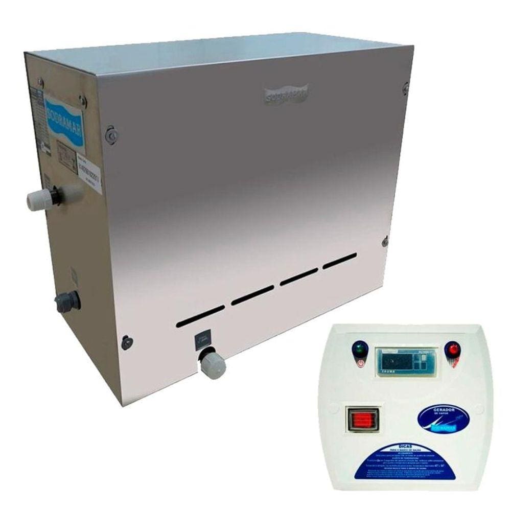 Gerador de Vapor Steam Universal Inox Sauna 12Kw c/ Quadro Digital SODRAMAR