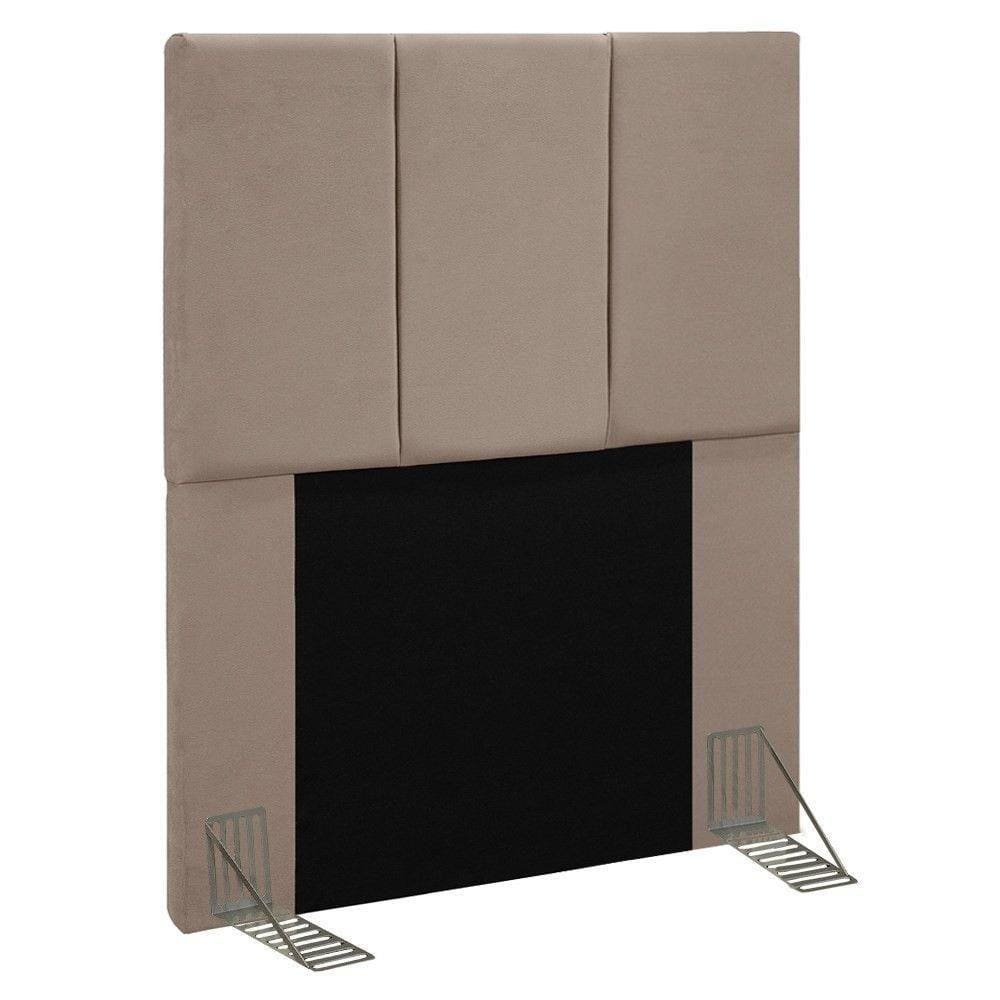 Cabeceira Cama Box Solteiro 90cm Pérola D10 Suede Bege