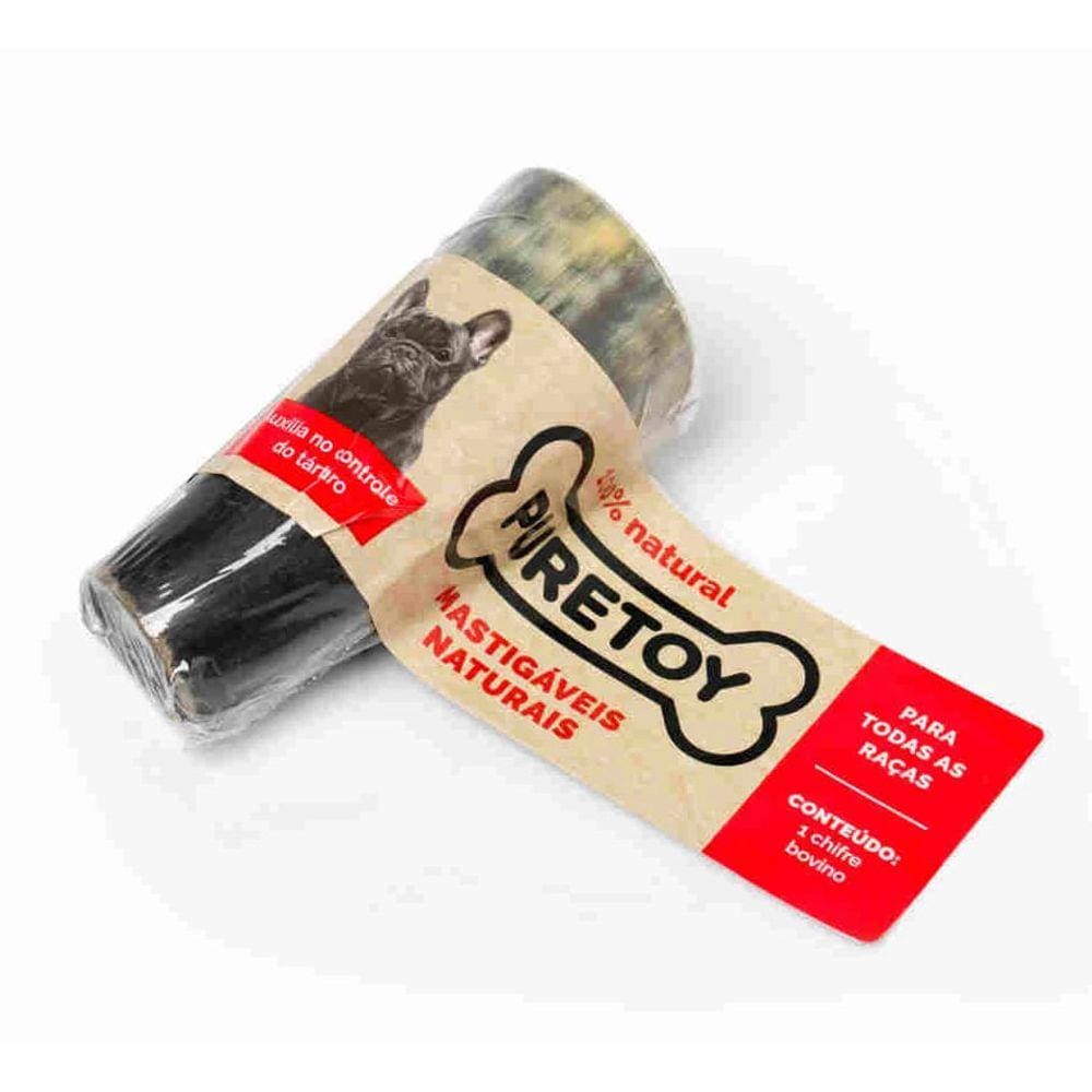 Canudos De Chifre De Boi 100% Natural Para Cães 1 Unidade