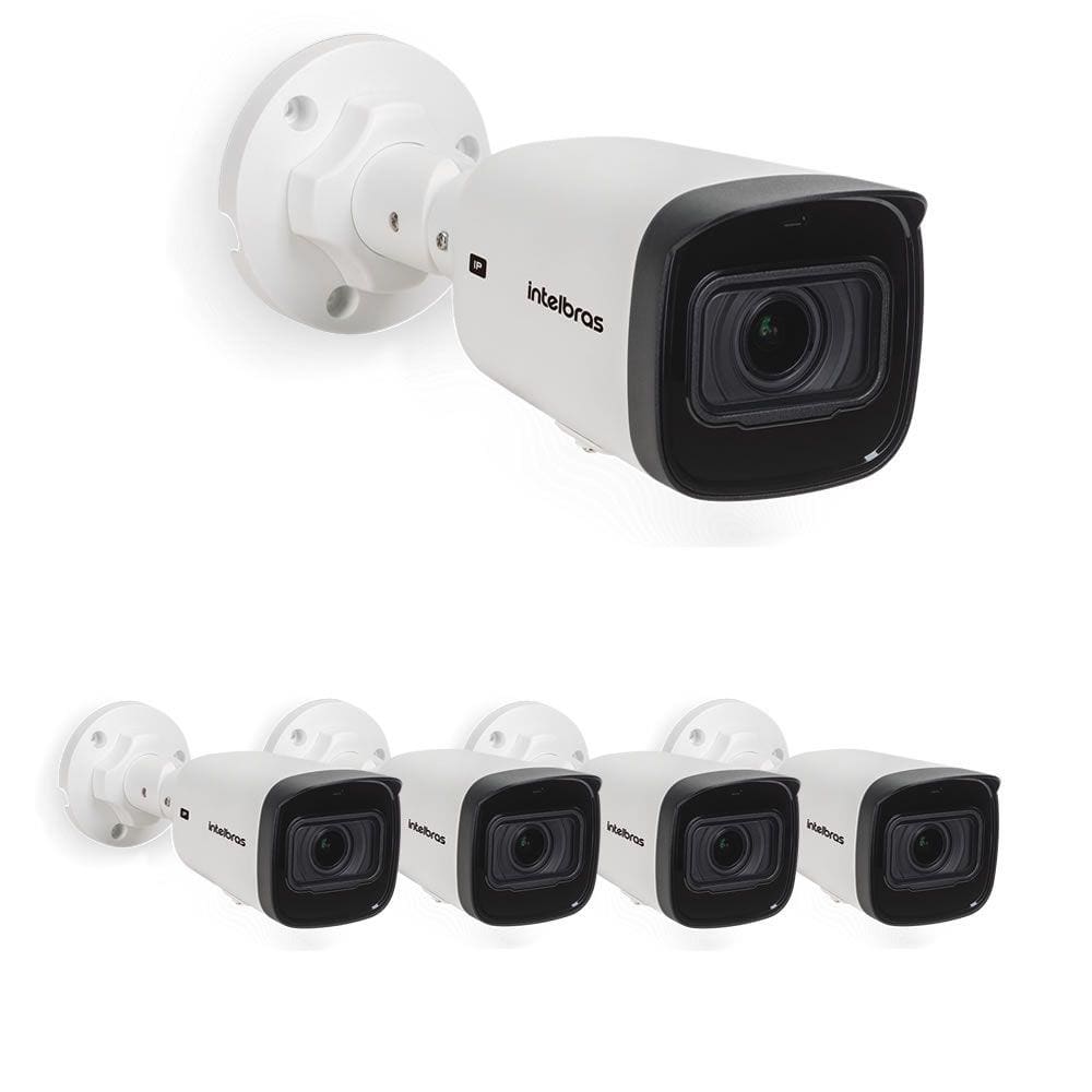 Kit 5 Câmeras IP 2 Megapixels 40m Zoom Motorizado VIP 3240 Z G2 Intelbras