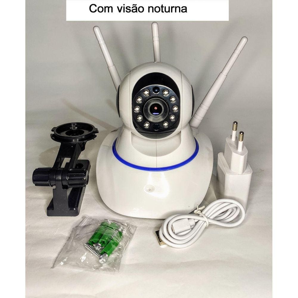 Camera De Segurança Roboip 3 Antenas Wifi 720P Visão Noturna
