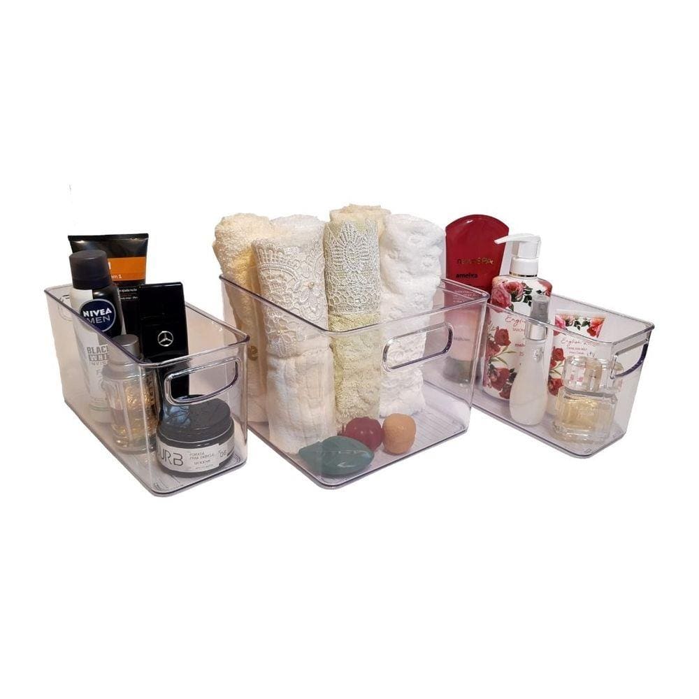KIT 1 ORGANIZADOR 20x20x15cm e 2 ORGANIZADORES 25x10x13cm Paramount