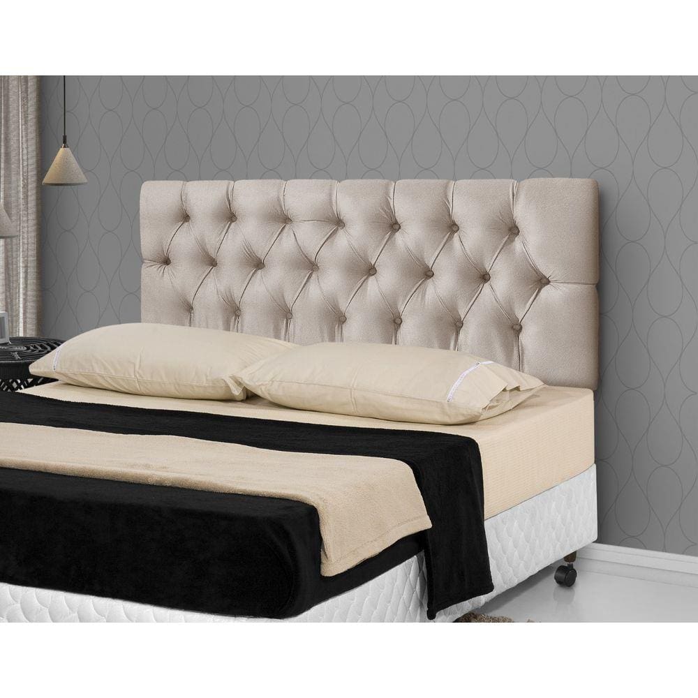 Cabeceira Para Cama Casal Estofada 1.60m Bege - Rede Móveis