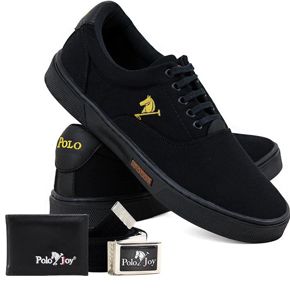 Sapatênis Casual Lona Kit com Carteira e Cinto Dia a Dia