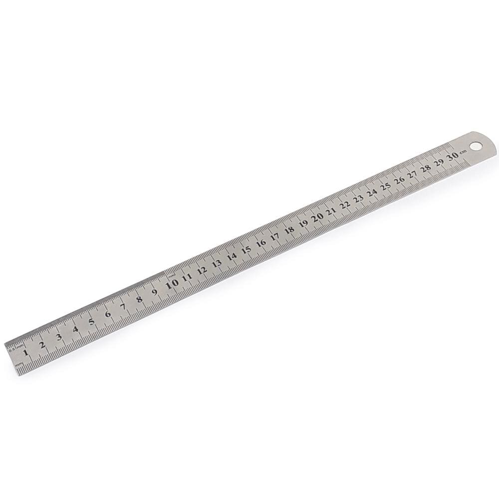Régua Metal Leve De Aço Inoxidável Tamanho 30 cm Marcação Baixo Relevo Escolar Escritório Engenheiro