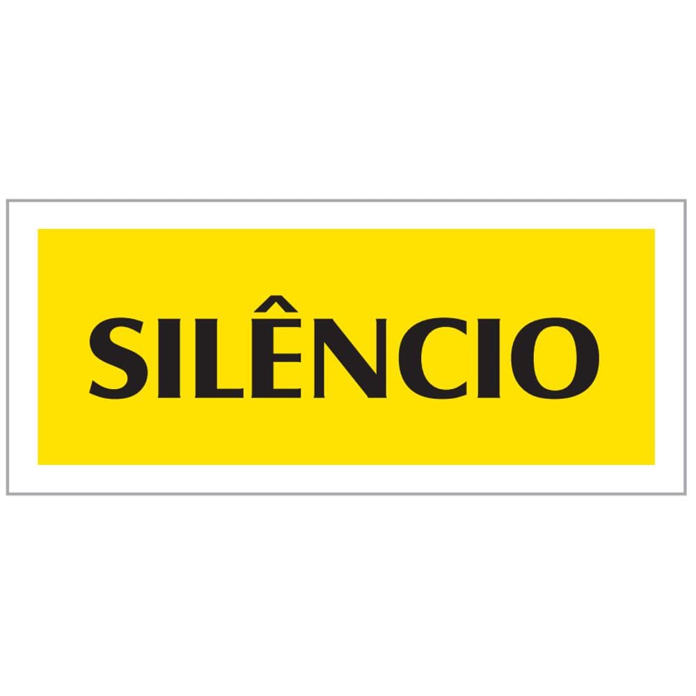 Placa - Silencio - Amarela / Em Ps 20 X 7Cm Emplac Br