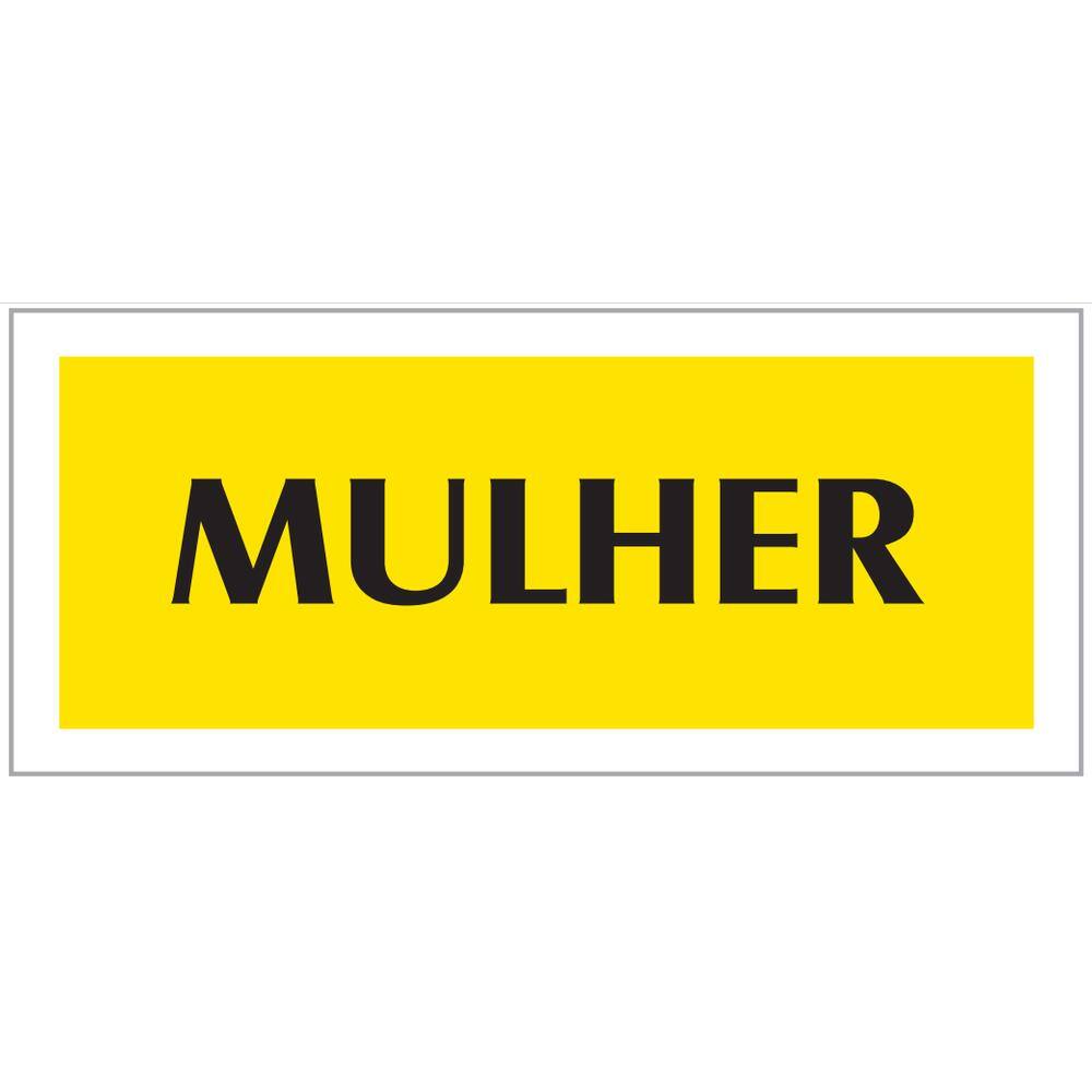 Placa - Mulher - Amarela / Em Ps 20 X 7Cm Emplac Br