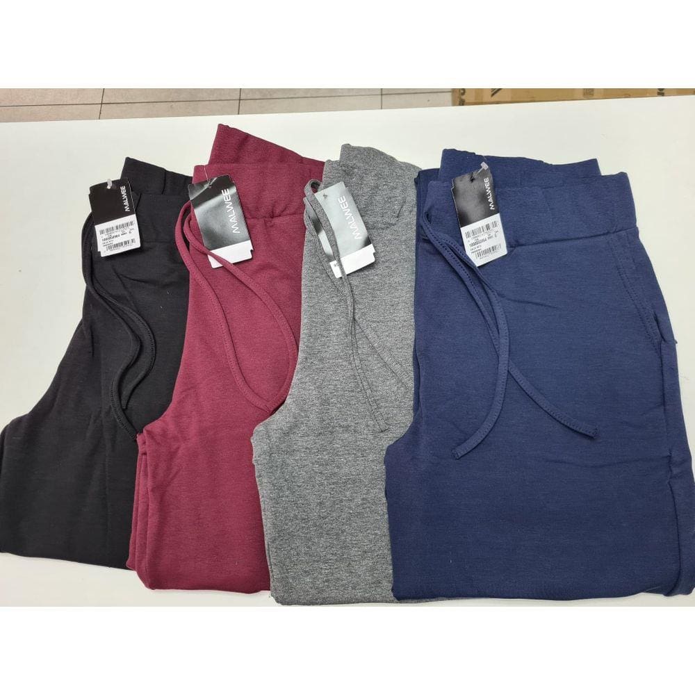 Calça de Moletom Feminina Malwee 50964 Adulto com flanela sem Punho na Barra, dois bolsos na frente.( A UNIDADE)